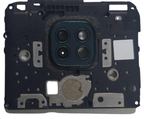 Tampa Da Placa Moto G9 Play Com Lente Verde Orig. Retirado