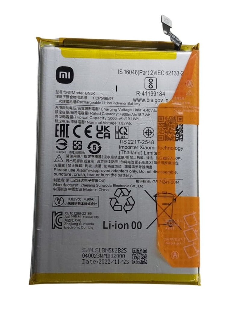 Flex Bateria Xiaomi Redmi 12c Original Retirado BN5K